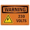 Signmission Safety Sign, OSHA WARNING, 10" Height, 14" Width, 230 Volts, Landscape OS-WS-D-1014-L-11966 - alternate 1